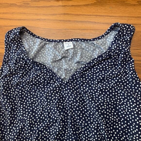 Old Navy Polka Dot Elastic Waist Dress Navy Blue and White Size Medium - Picture 5 of 5